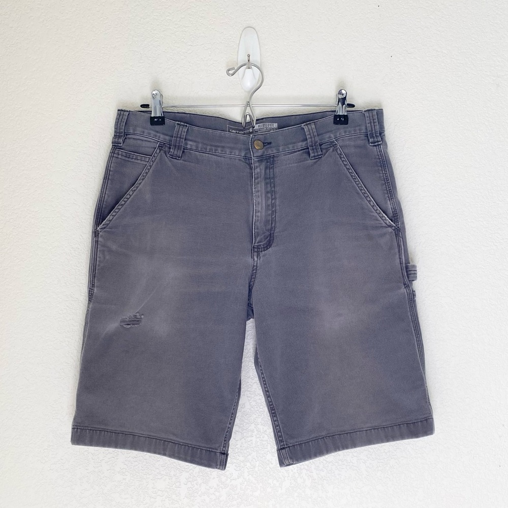 Carhartt Rugged Flex Relaxed Fit Canvas Utility Work Short in Gray
